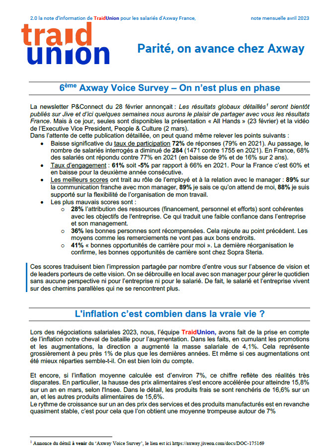 2023 04 Communication mensuelle des élus Traid Union AXWAY