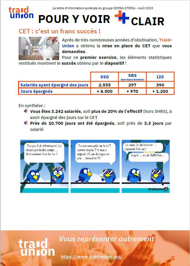 Communications Syndicales – aout 2023 CET, c’est un franc succès !