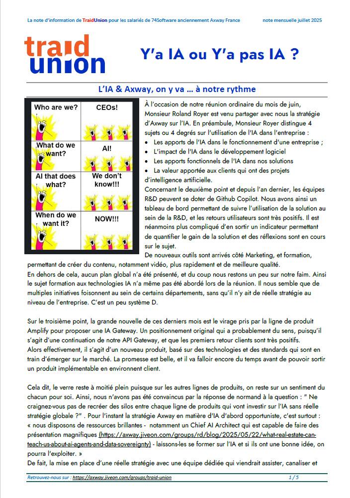 2025-07 Communication mensuelle des élus Traid Union 74Software