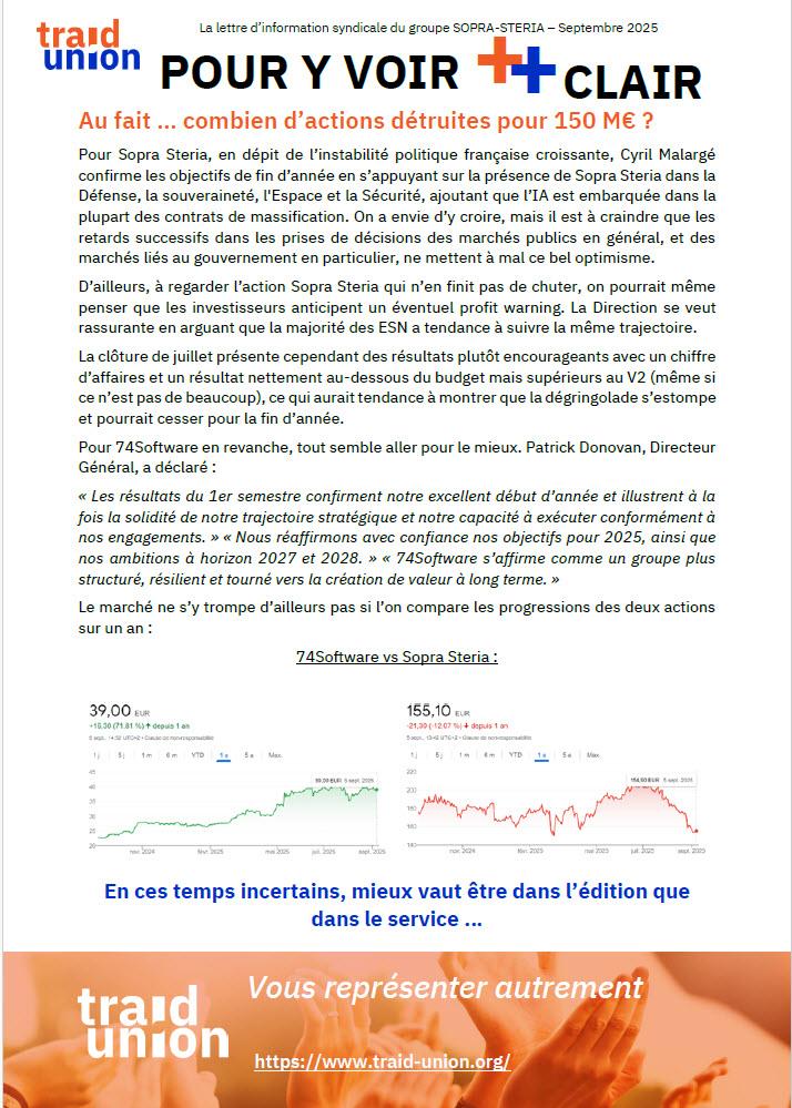 Au fait  combien d’actions détruites pour 150 M€