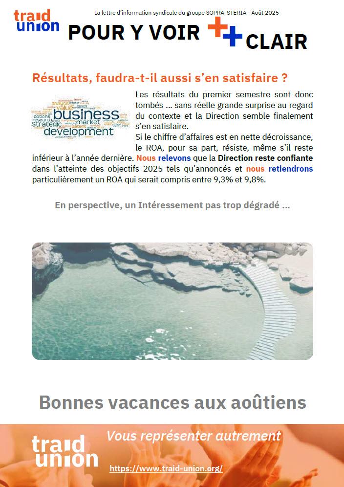 Résultats – Faudra-t-il aussi s’en satisfaire ?