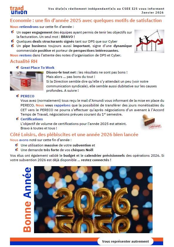 2026 01 Communication mensuelle des elus Traid Union I2S