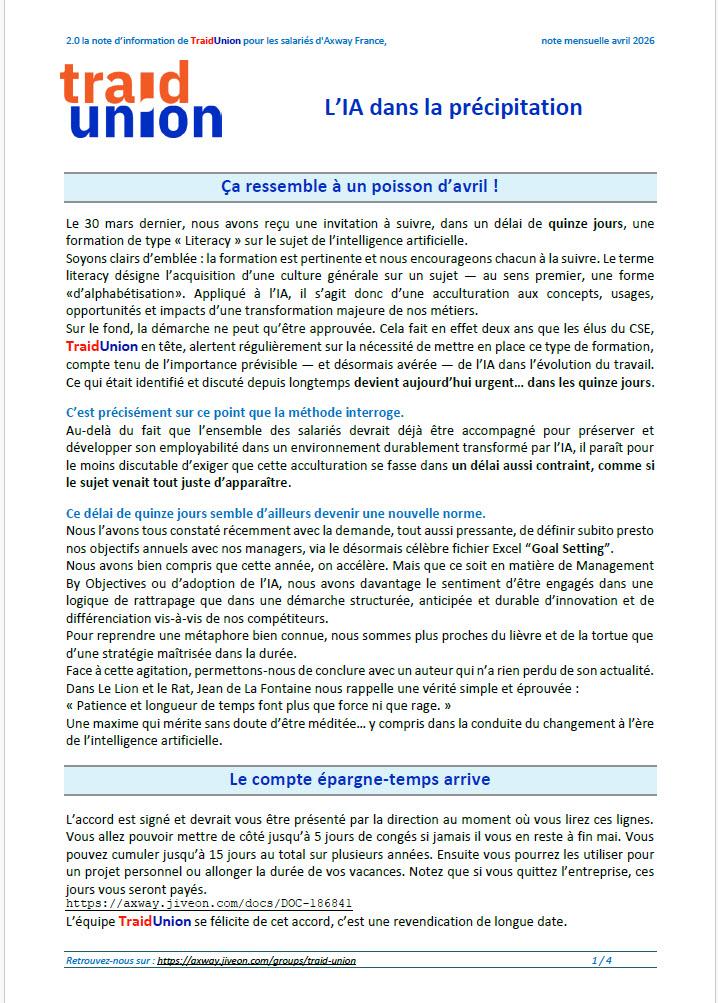 2026-04 – Communication mensuelle des élus AXWAY