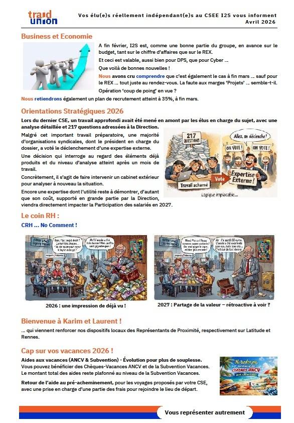 2026 04 Communication mensuelle des elus Traid Union I2S