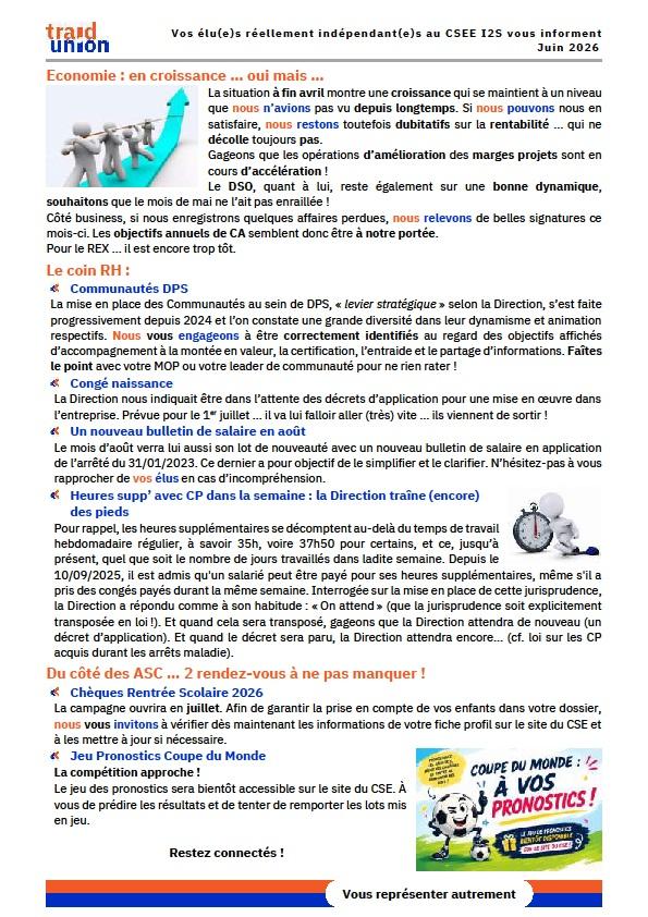 2026 06 Communication mensuelle des elus Traid Union I2S