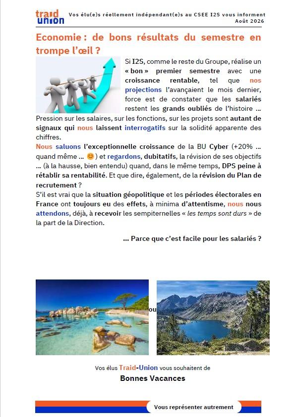 2026 08 Communication mensuelle des elus Traid Union I2S