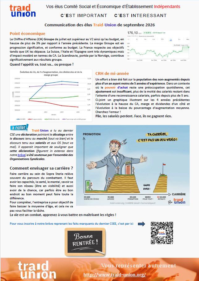 2026-09 – Communication mensuelle des élus Traid Union SSG